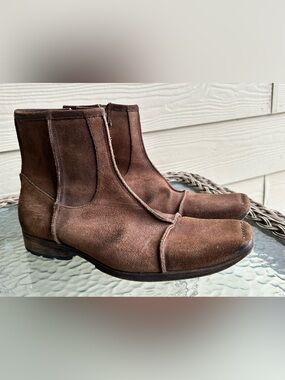 Mens MARK NASON Los Angeles Suede Patchwork Leather Boots sz 8